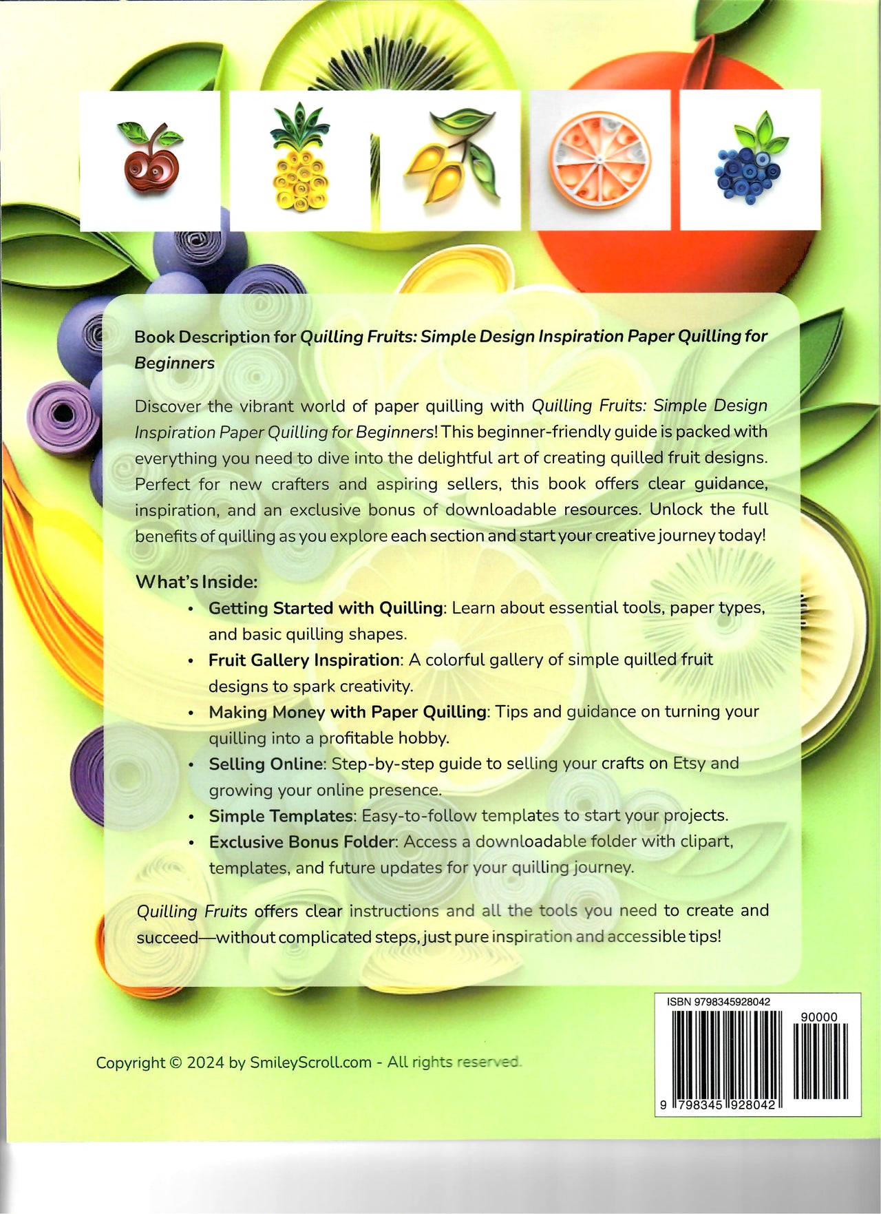 Quilling Fruits: Simple Design Inspiration Paper Quilling for Beginners - Smiley Scroll - New