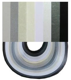 Craft Harbor CH_447 - Black White Grey Assortment - Mixed Pack Quilling Paper Strips
