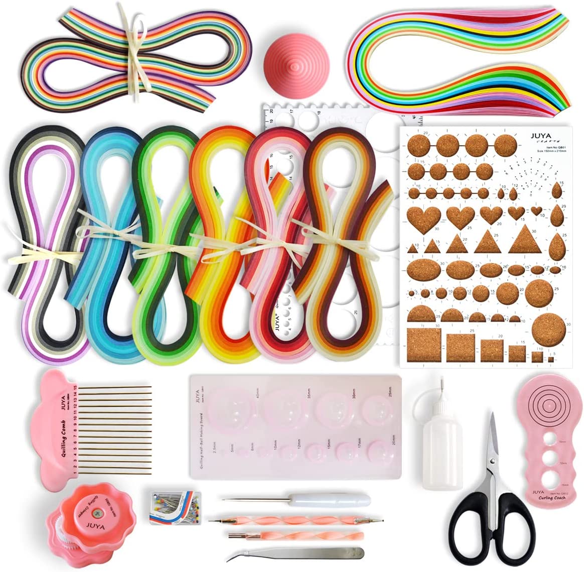 JUYA - Paper Quilling Kit with 960 Strips (5mm) and 14 Tools