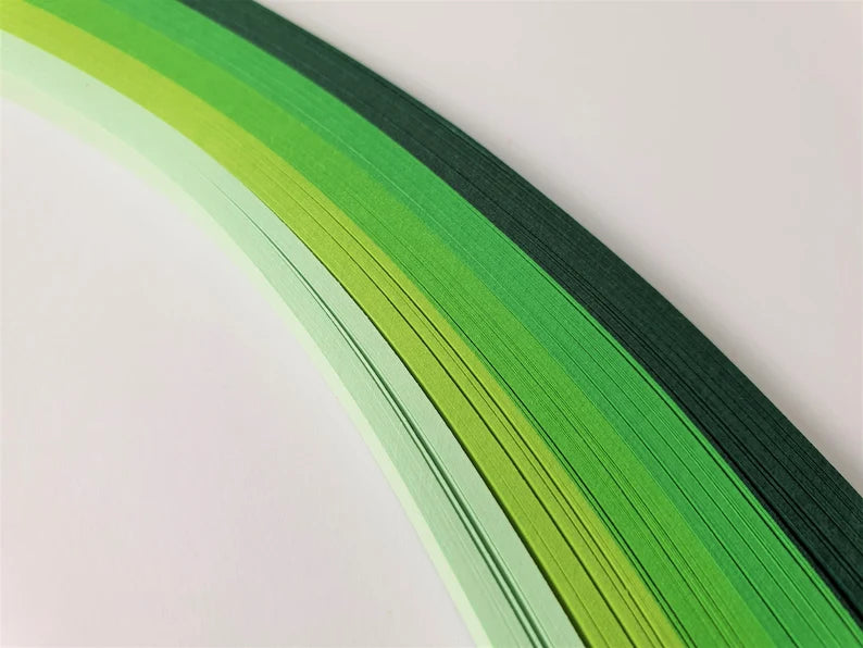 Lively Paper Creations A02 - Green Shades - Mixed Pack Quilling Paper Strips