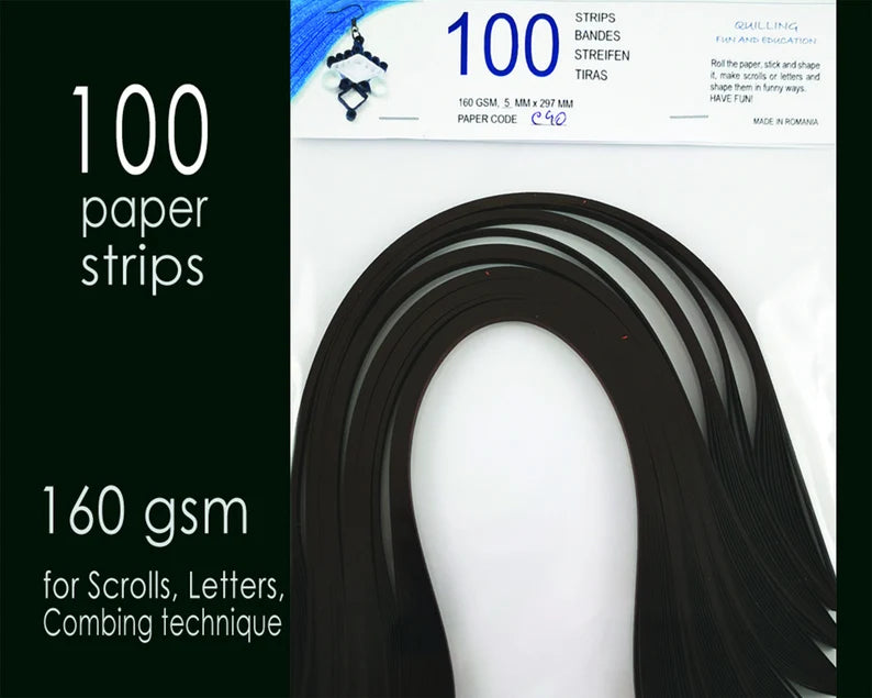 Lively Paper Creations C40 - Dark Brown - Cardstock Solid Color Quilling Paper Strips