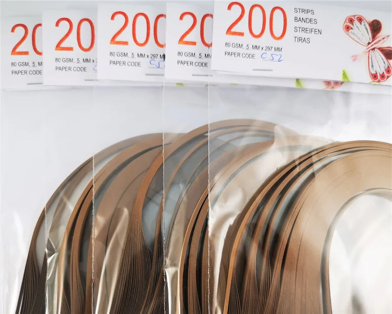 Lively Paper Creations C52 - School Brown - Solid Color Quilling Paper Strips