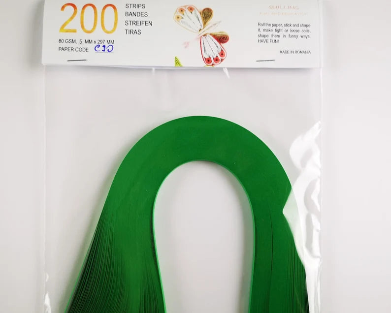 Lively Paper Creations C90 - Christmas Green - Solid Color Quilling Paper Strips