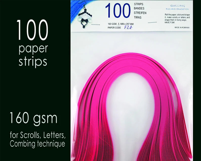 Lively Paper Creations F27 - Cyclamen Pink - Cardstock Solid Color Quilling Paper Strips