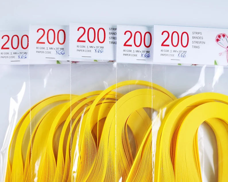 Lively Paper Creations R66 - Intensive Yellow - Solid Color Quilling Paper Strips