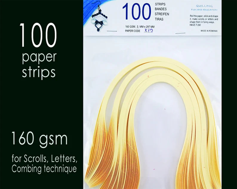 Lively Paper Creations X19 - Ivory - Cardstock Solid Color Quilling Paper Strips