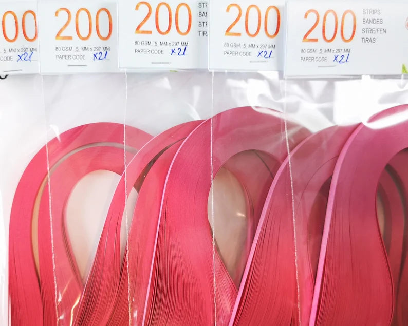 Lively Paper Creations X21 - Fuchsia - Solid Color Quilling Paper Strips