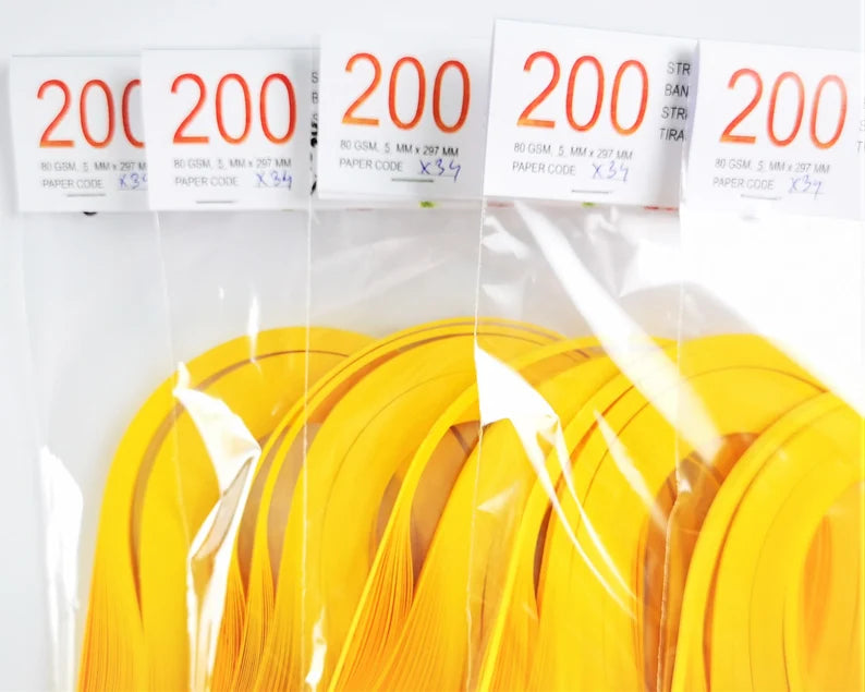 Lively Paper Creations X34 - Sun Yellow - Solid Color Quilling Paper Strips