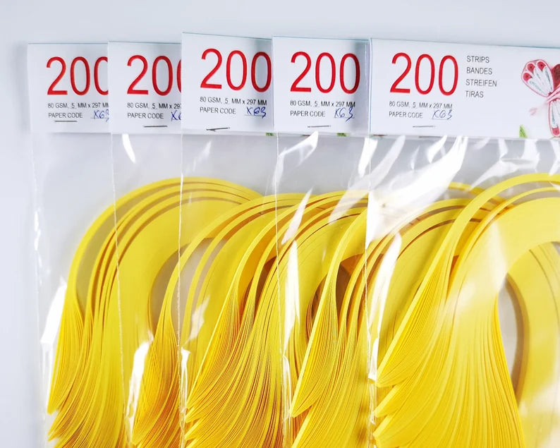 Lively Paper Creations X63 - Canary Yellow - Solid Color Quilling Paper Strips