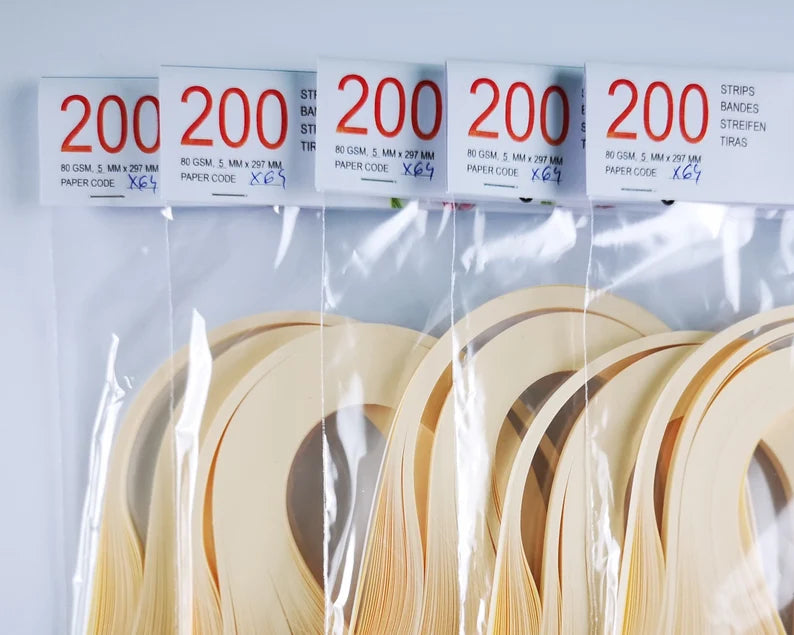 Lively Paper Creations X64 - Ivory - Solid Color Quilling Paper Strips