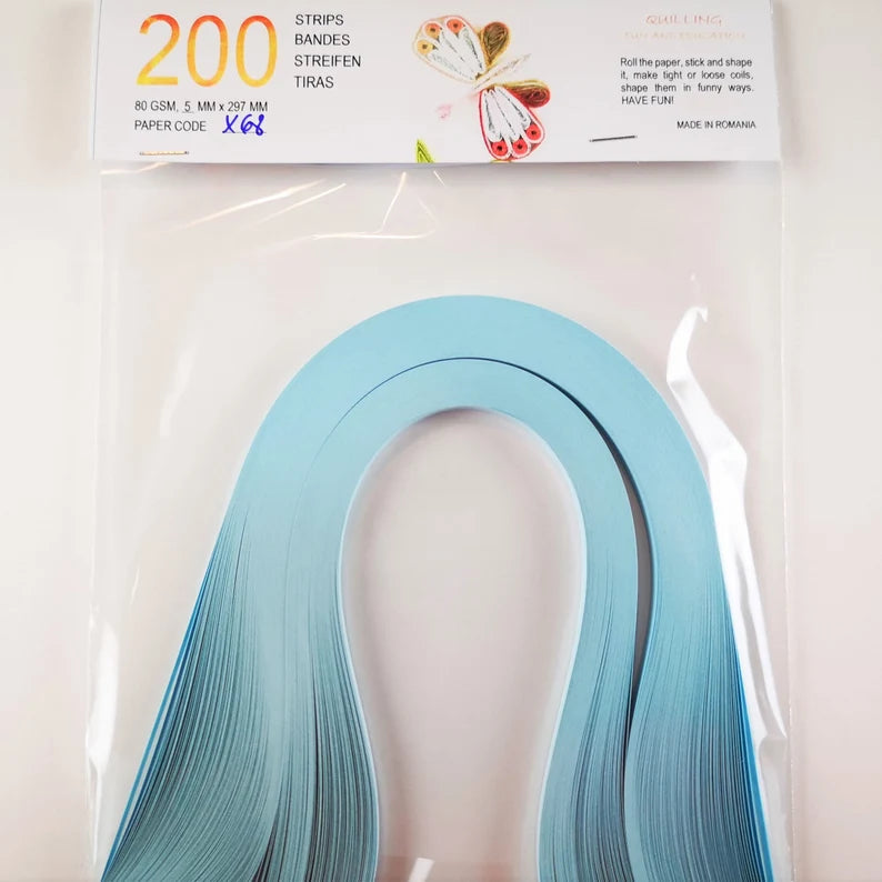 Lively Paper Creations X68 - Mid Blue - Solid Color Quilling Paper Strips
