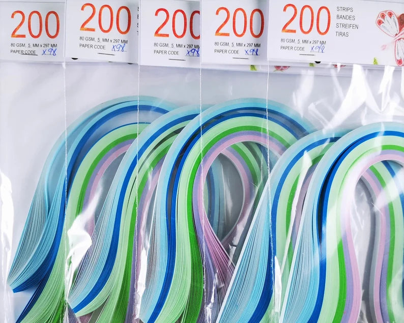 Lively Paper Creations X94 - Cold Shades - Mixed Pack Quilling Paper Strips