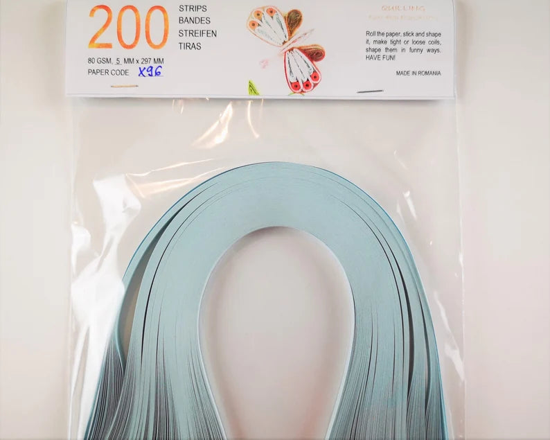 Lively Paper Creations X96 - Light Blue - Solid Color Quilling Paper Strips