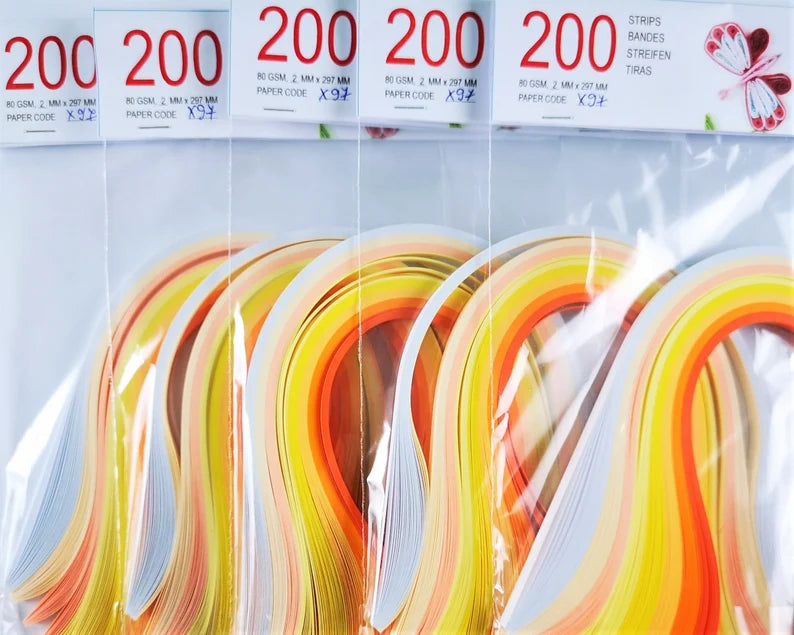 Lively Paper Creations X97 - Warm Shades - Mixed Pack Quilling Paper Strips