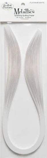 Quilled Creations 1500 - Platinum White Metallic Quilling Paper Strips
