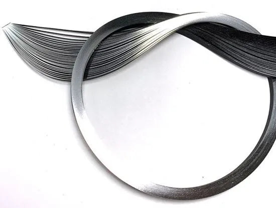 Quilled Creations 1826 - Silver Edge on Black Quilling Paper Strips