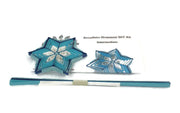 Quilling Blue Comb Snowflake Ornament DIY kit with step-by-step tutorial by Her Paper Paradise