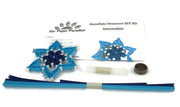 Quilling Blue Snowflake Ornament DIY kit with step-by-step tutorial by Her Paper Paradise