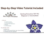 Quilling Columbine DIY fridge magnet kit with step-by-step tutorial by Her Paper Paradise