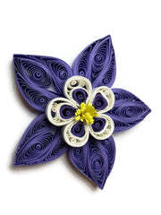 Quilling Columbine DIY fridge magnet kit with step-by-step tutorial by Her Paper Paradise