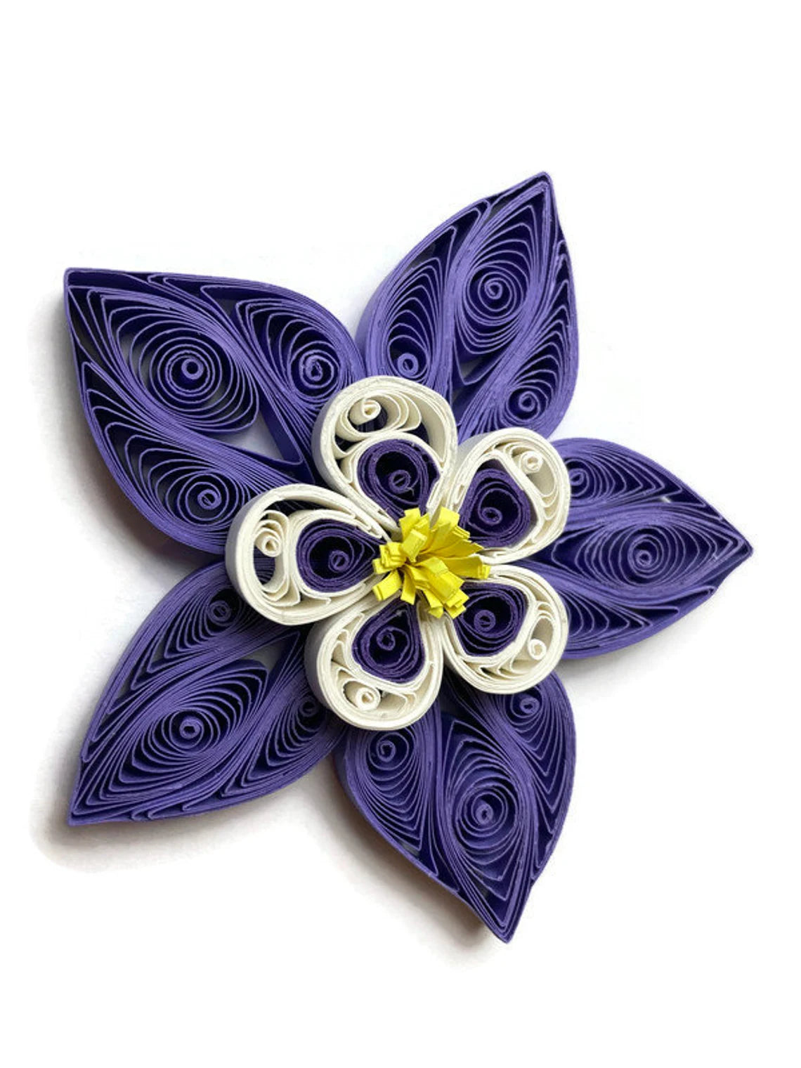 Quilling Columbine DIY fridge magnet kit with step-by-step tutorial by Her Paper Paradise