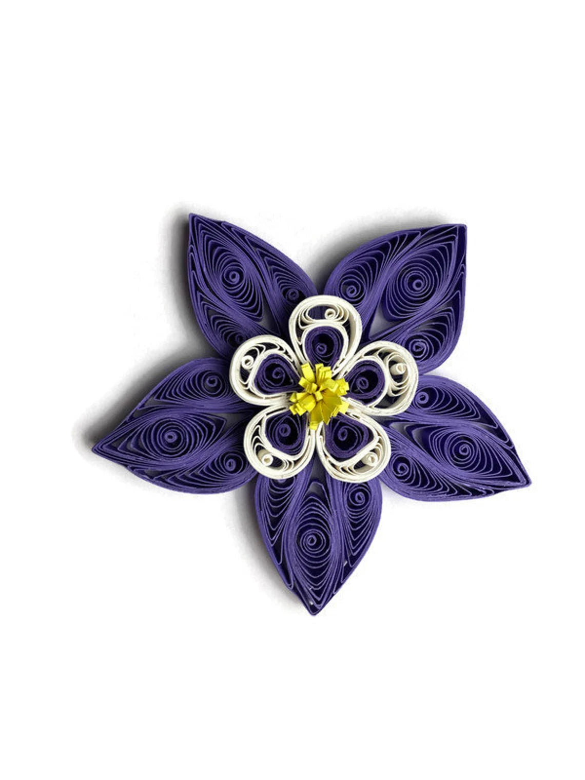 Quilling Columbine DIY fridge magnet kit with step-by-step tutorial by Her Paper Paradise