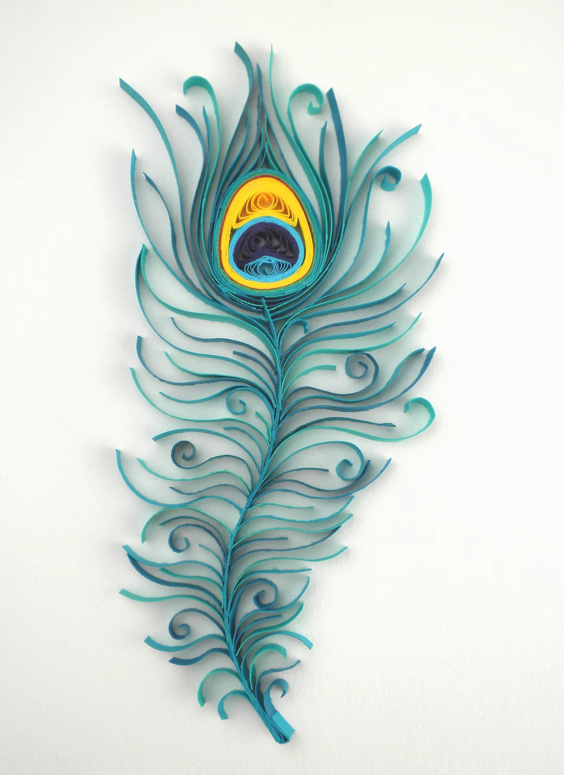 Quilling Peacock Feather DIY kit with step-by-step tutorial by Her Paper Paradise