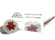 Quilling Poinsettia Ornament DIY kit with step-by-step tutorial by Her Paper Paradise