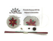 Quilling Poinsettia Ornament DIY kit with step-by-step tutorial by Her Paper Paradise