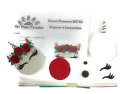 Quilling Unicorn Ornament DIY kit with step-by-step tutorial by Her Paper Paradise