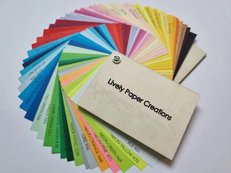 Lively Paper Creations is based in Bucharest, Romania and carries a very large selection of colors in 80 gsm and 160 gsm. 