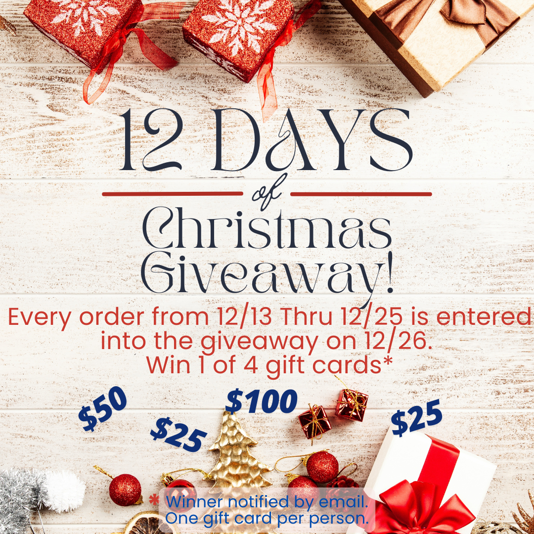 Win one of four gift cards in our Twelve Days of Christmas Giveaway!