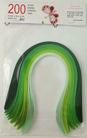 Lively Paper Creations A02 - Green Shades - Mixed Pack Quilling Paper Strips
