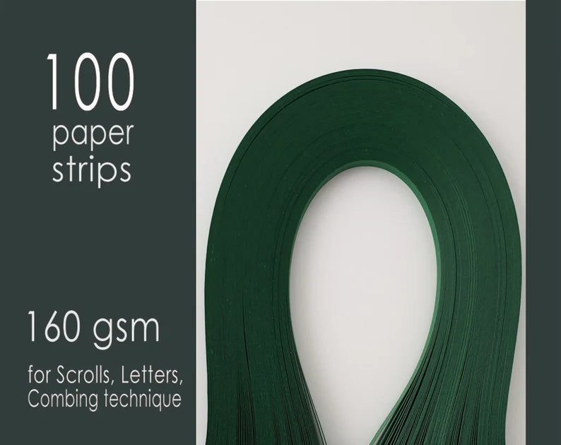 Lively Paper Creations D91 - Forest Green - Cardstock Solid Color Quilling Paper Strips