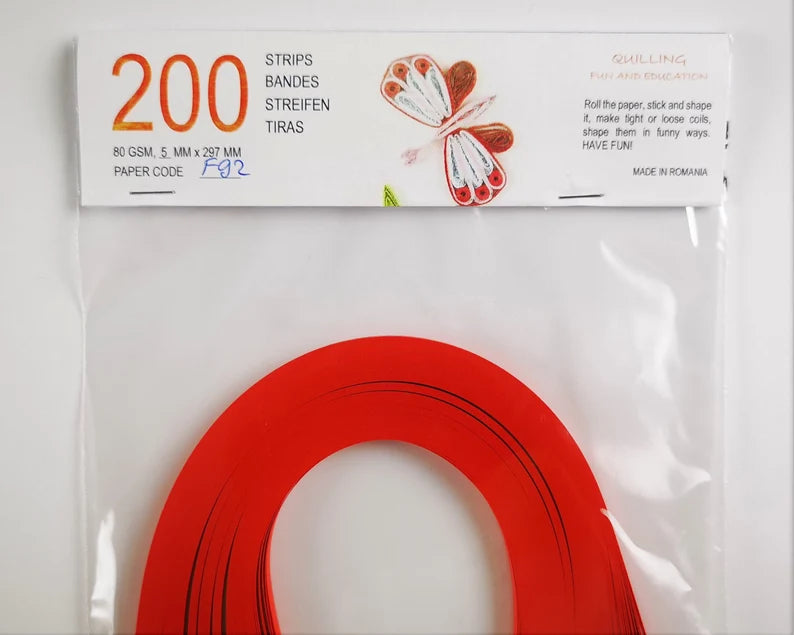 Lively Paper Creations F92 - Scarlet Red - Solid Color Quilling Paper Strips