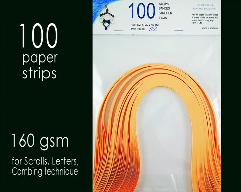 Lively Paper Creations X30 - Salmon - Cardstock Solid Color Quilling Paper Strips