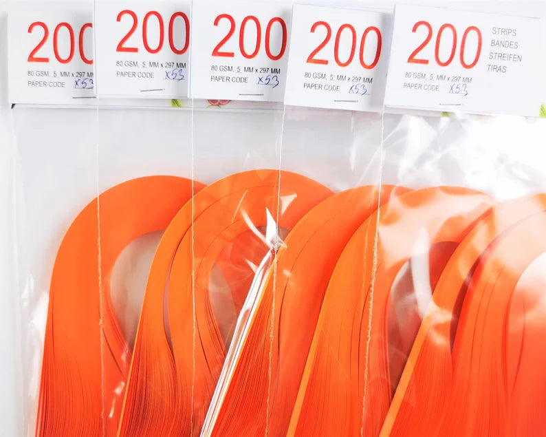 Lively Paper Creations X53 - Orange - Solid Color Quilling Paper Strips