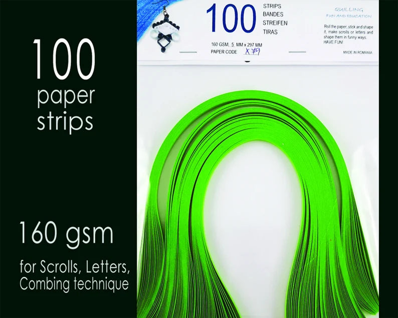 Lively Paper Creations X79 - Dark Green - Cardstock Solid Color Quilling Paper Strips
