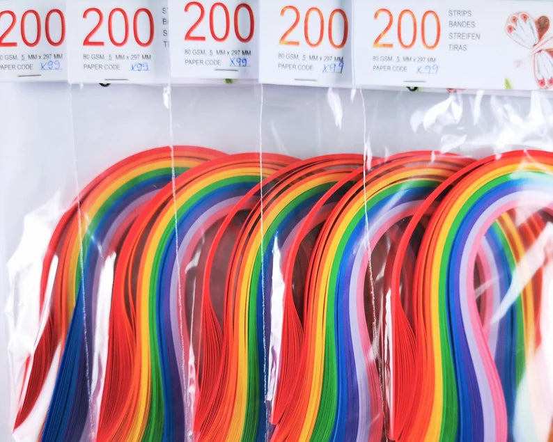 Lively Paper Creations X99 - Rainbow Shades - Mixed Pack Quilling Paper Strips