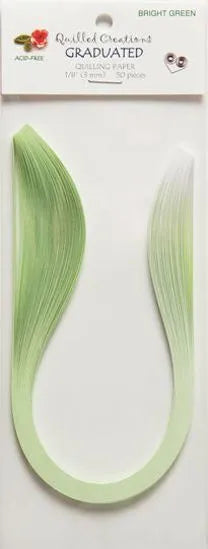 Quilled Creations 1625 - Bright Green Graduated Quilling Paper Strips