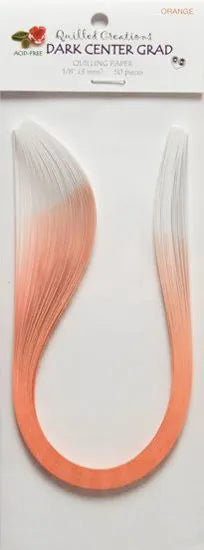 Quilled Creations 1675 - Orange Dark Center Graduated Quilling Paper Strips