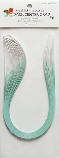 Quilled Creations 1685 - Opal Green Dark Center Graduated Quilling Paper Strips