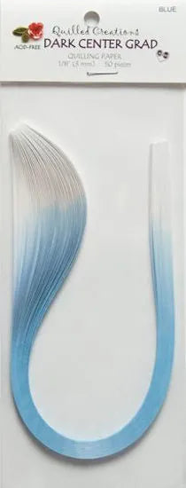 Quilled Creations 1695 - Blue Dark Center Graduated Quilling Paper Strips