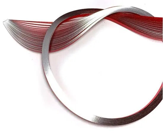 Quilled Creations 1865 - Silver Edge on Red Quilling Paper Strips