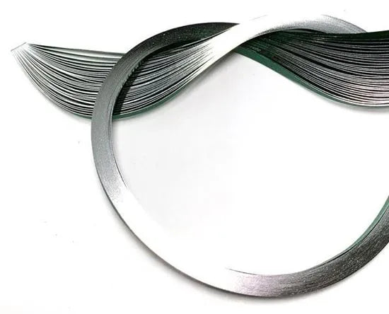 Quilled Creations 1870 - Silver Edge on Forest Green Quilling Paper Strips