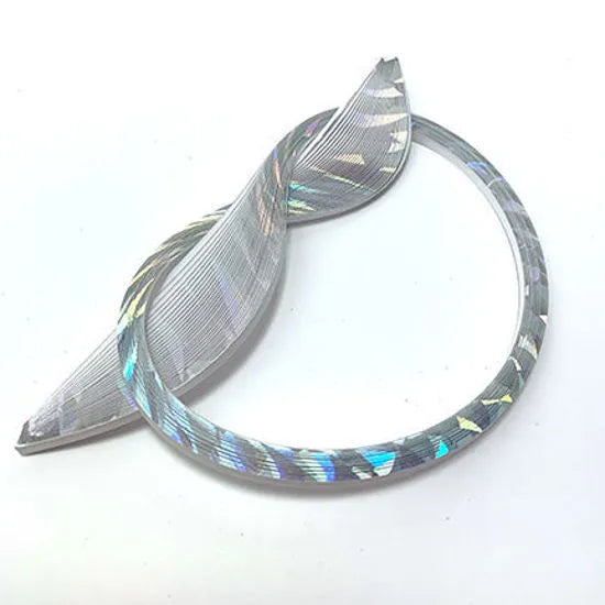 Quilled Creations 1885 - Silver Holofoil on Bright White Quilling Paper Strips