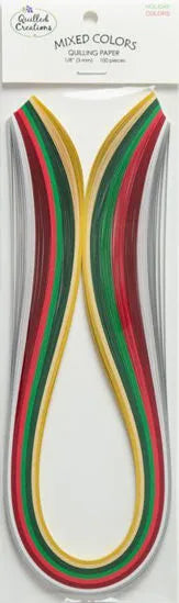 Quilled Creations 2555 - Holiday Colors - Mixed Pack Quilling Paper Strips