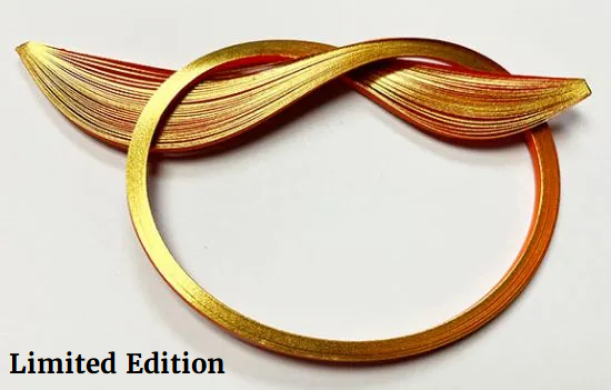 Quilled Creations 5050 - Gold Edge on Orange Quilling Paper Strips