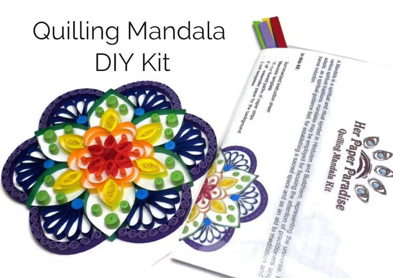 Quilling Mandala DIY kit with step-by-step tutorial by Her Paper Paradise