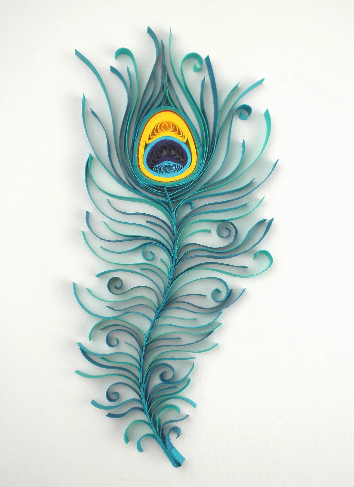 Quilling Peacock Feather DIY kit with step-by-step tutorial by Her Pap